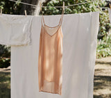 SHORT DEEP V-NECK SLIP -- SAND DOLLAR